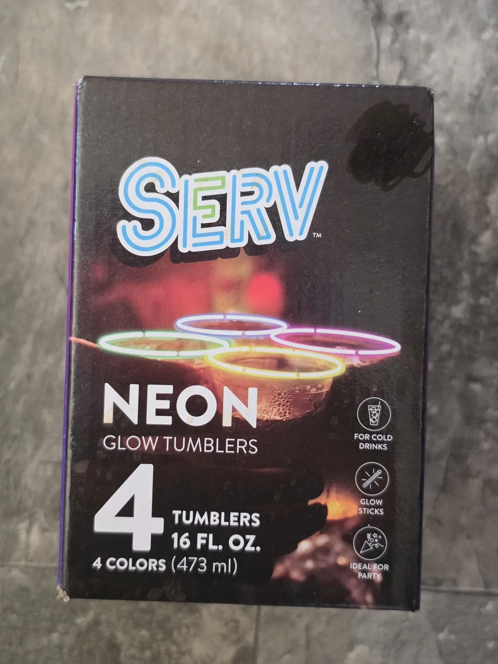 Neon Glow Tumblers - 4 Pack (Multicolor) BNIB